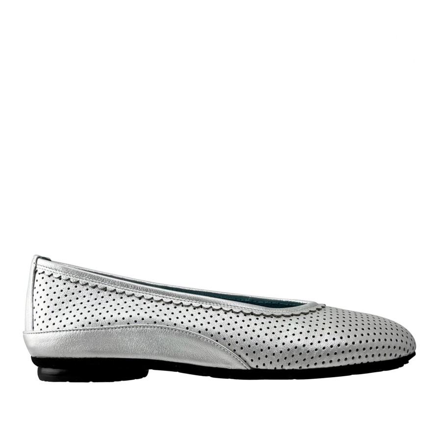 Ron White Genie Nappa By Thierry Rabotin Silver Flats & Loafers