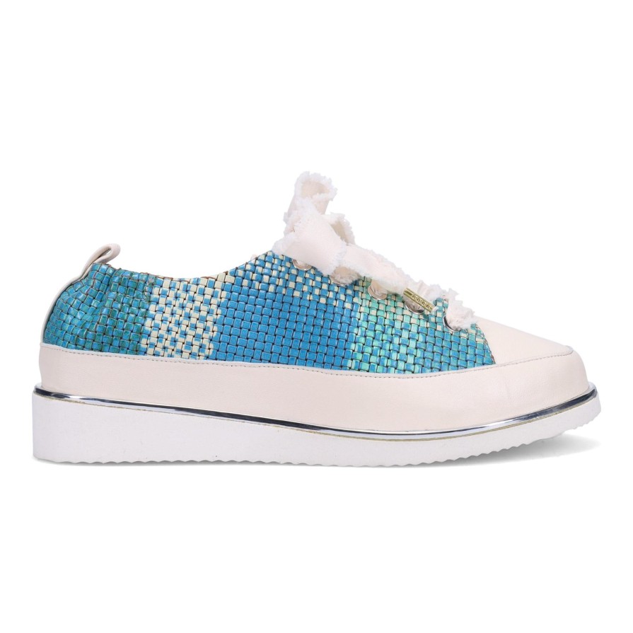 Ron White Novella Weave Aqua Sneakers