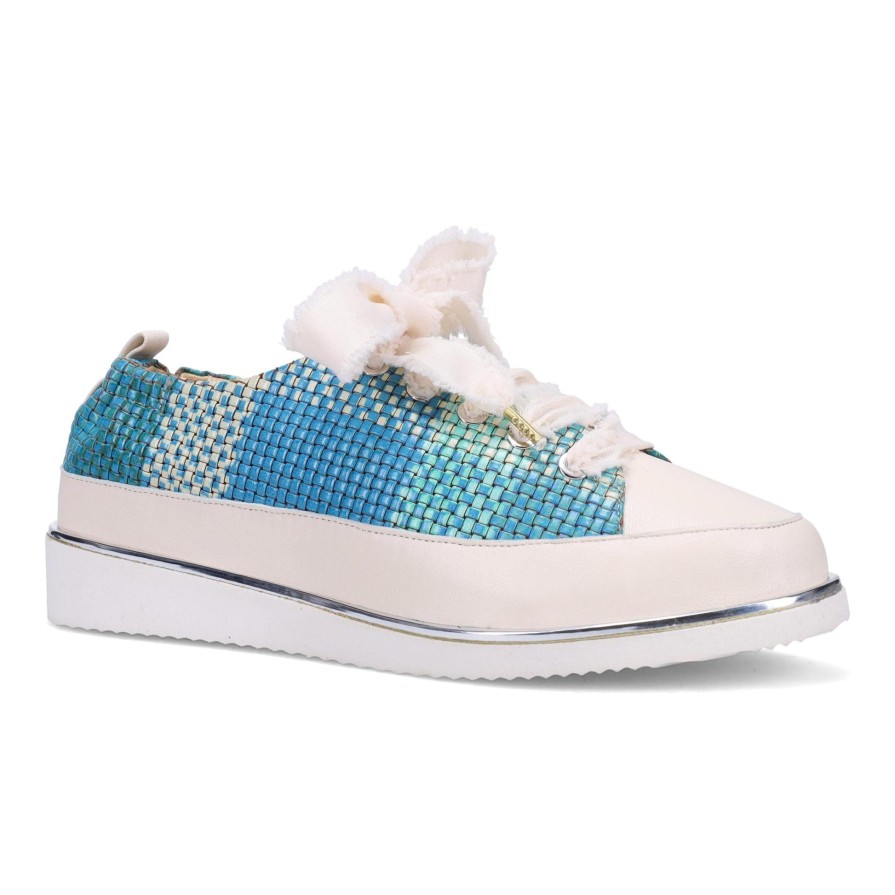 Ron White Novella Weave Aqua Sneakers