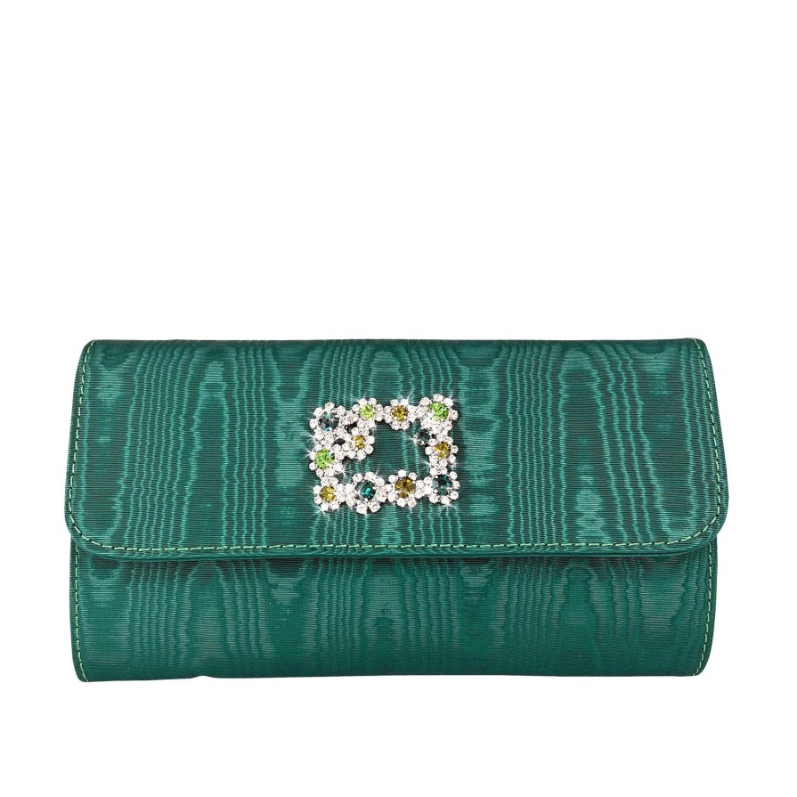 Ron White Bancroft Moire Emerald Handbags