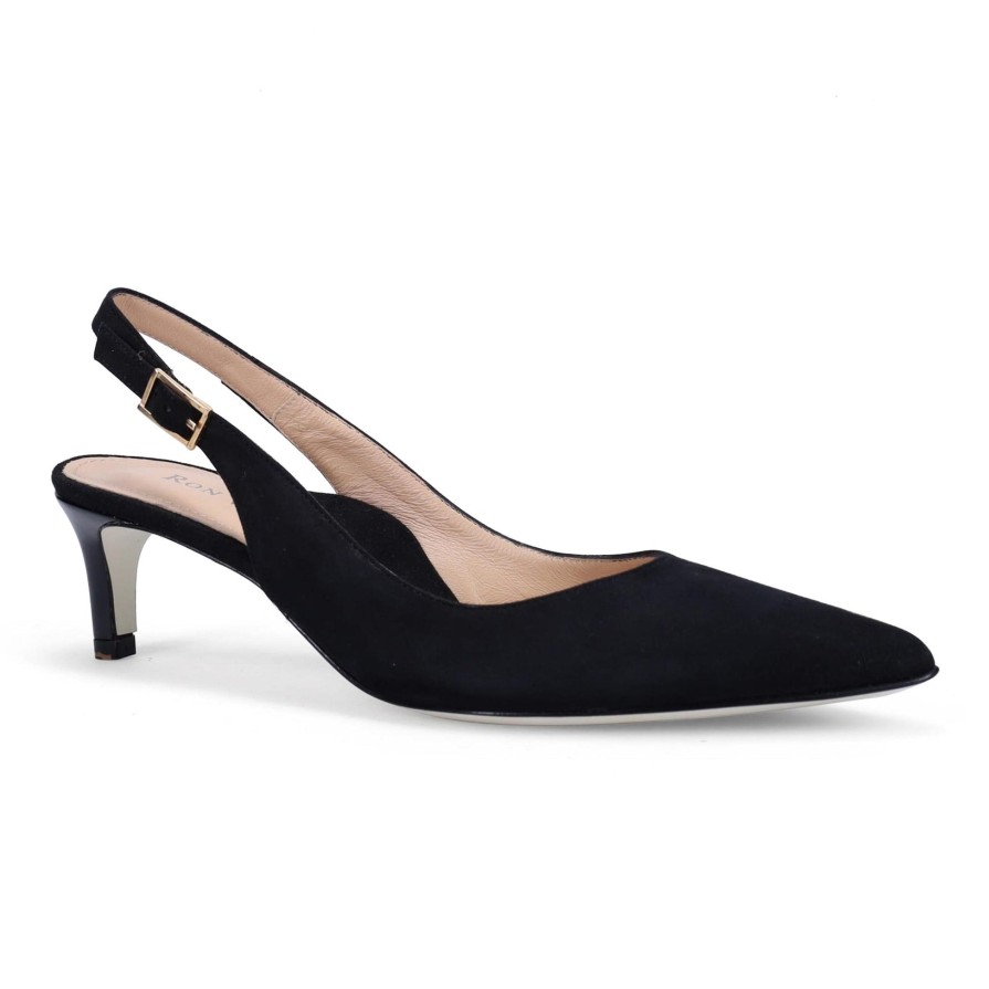 Ron White Marika Suede Onyx Heels