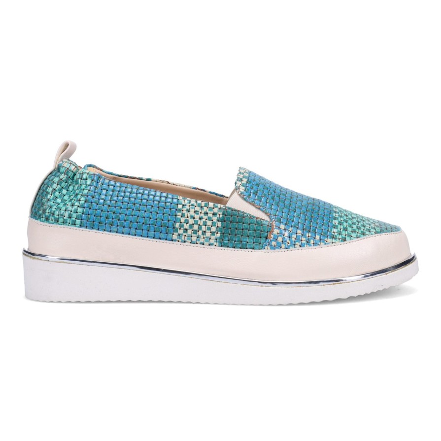 Ron White Nellaya Weave Aqua Sneakers