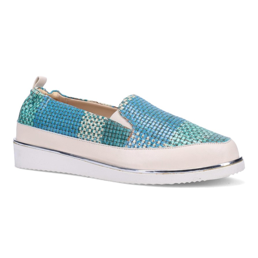 Ron White Nellaya Weave Aqua Sneakers