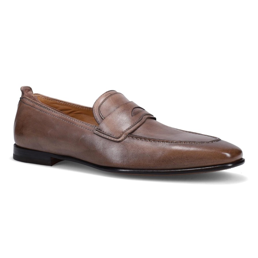 Ron White Iain Antique Taupe Loafers & Slip-Ons