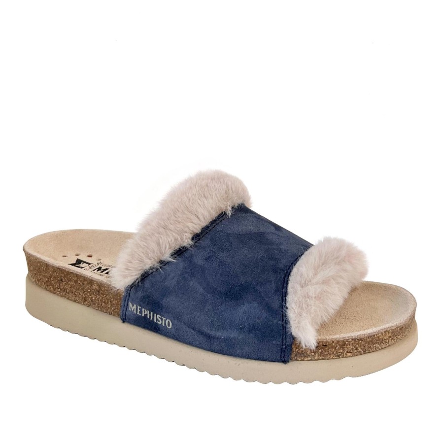 Ron White Hemeline By Mephisto Jeans Blue Slippers