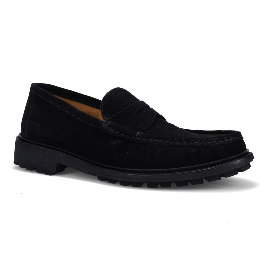 Ron White Haydon Black Loafers & Slip-Ons