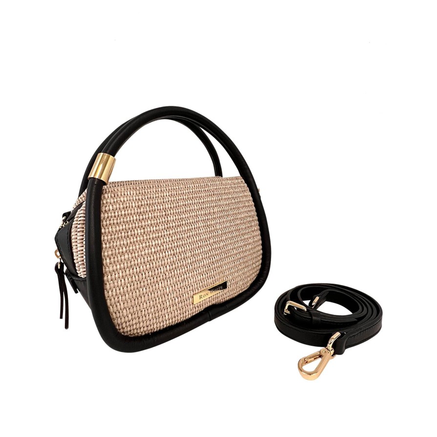 Ron White Ancaster Raffia Onyx Handbags