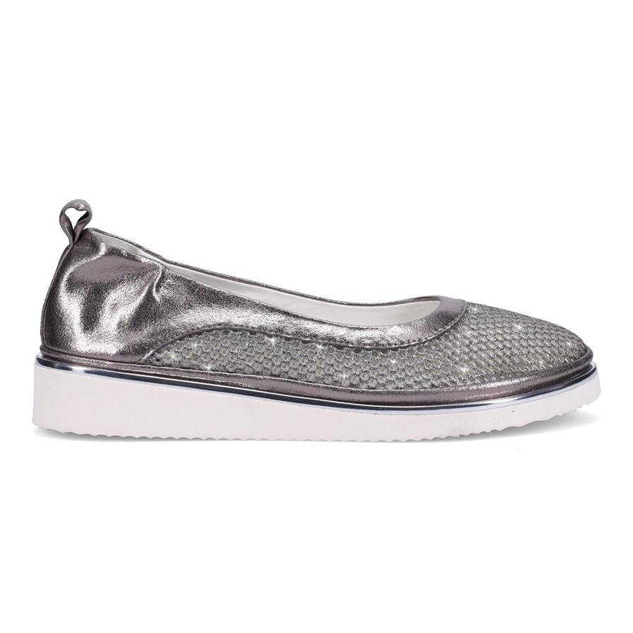 Ron White Natanya Mesh Pewter Flats & Loafers