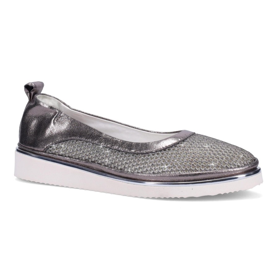 Ron White Natanya Mesh Pewter Flats & Loafers