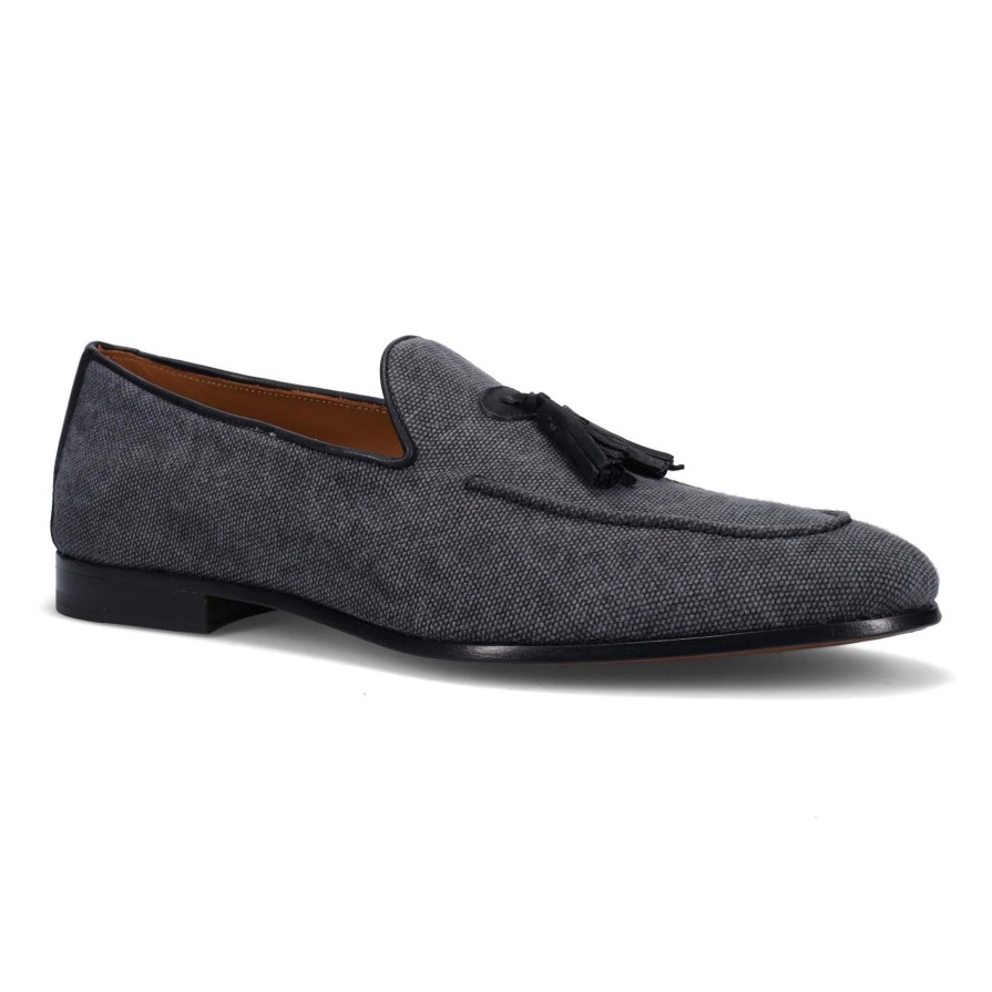 Ron White Sash Slate Loafers & Slip-Ons