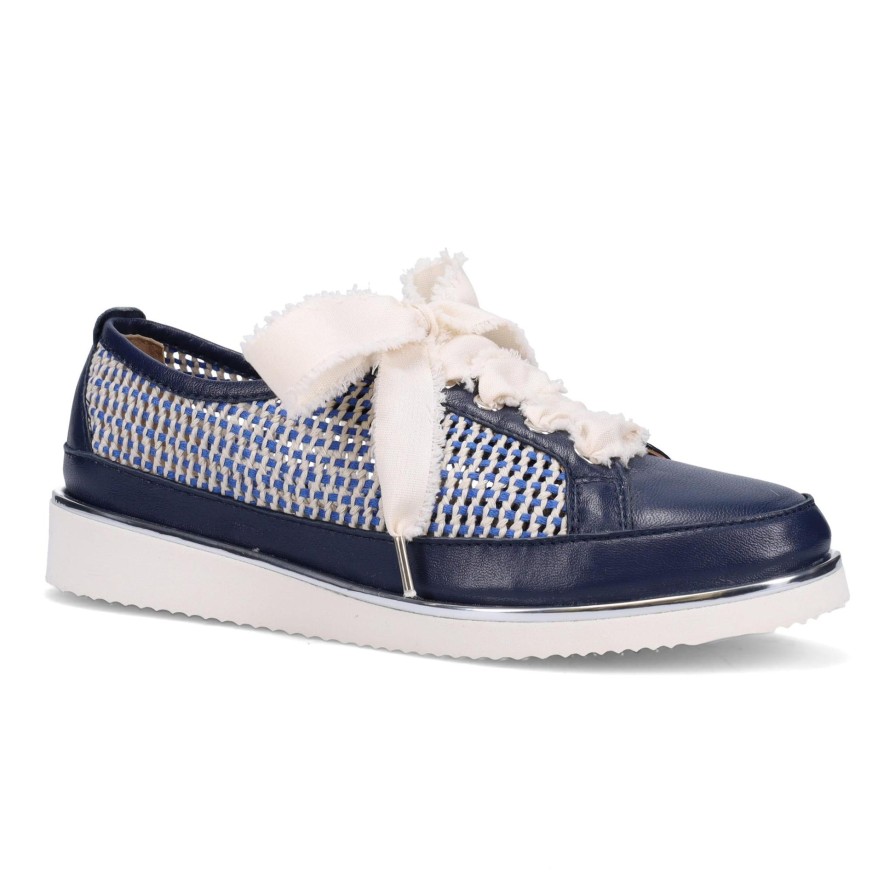 Ron White Novalee Raffia French Navy Sneakers