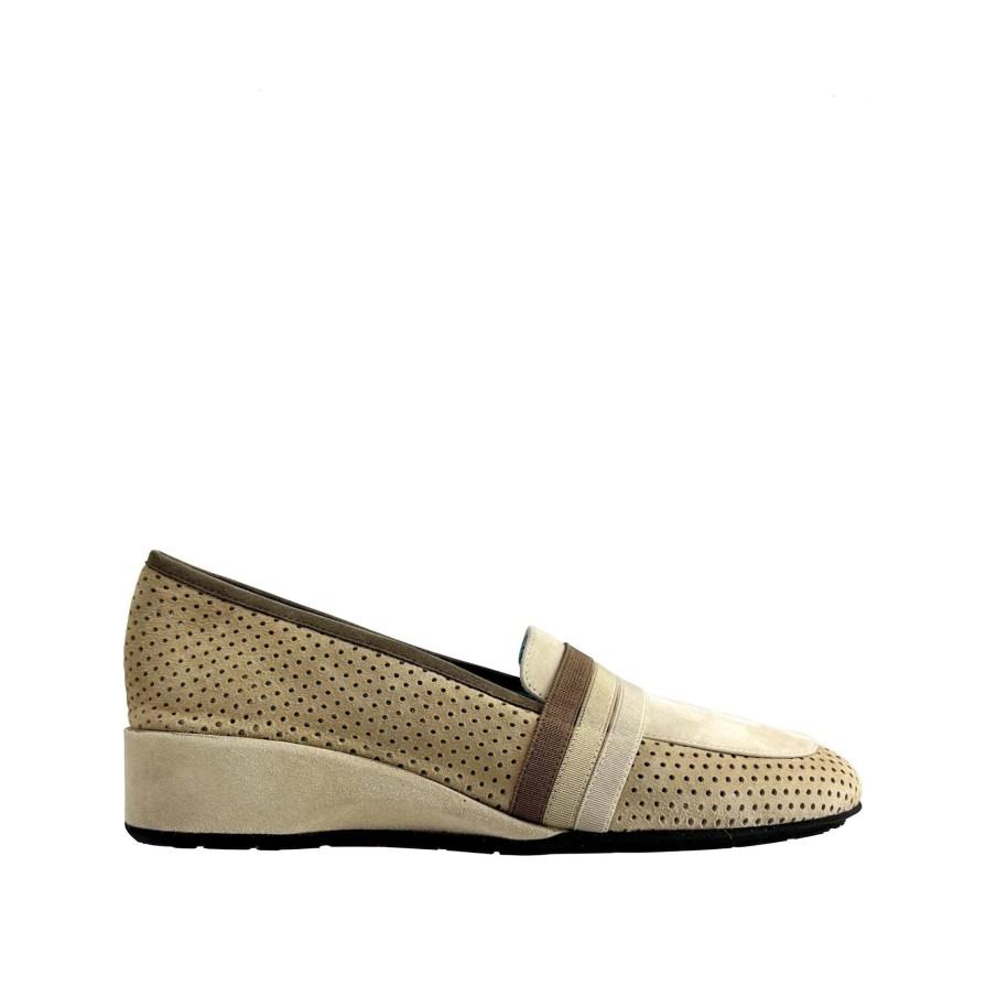 Ron White Arcane Suede By Thierry Rabotin Beige Wedges