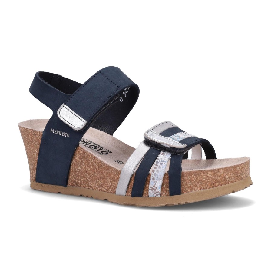 Ron White Lucia By Mephisto Navy Wedges