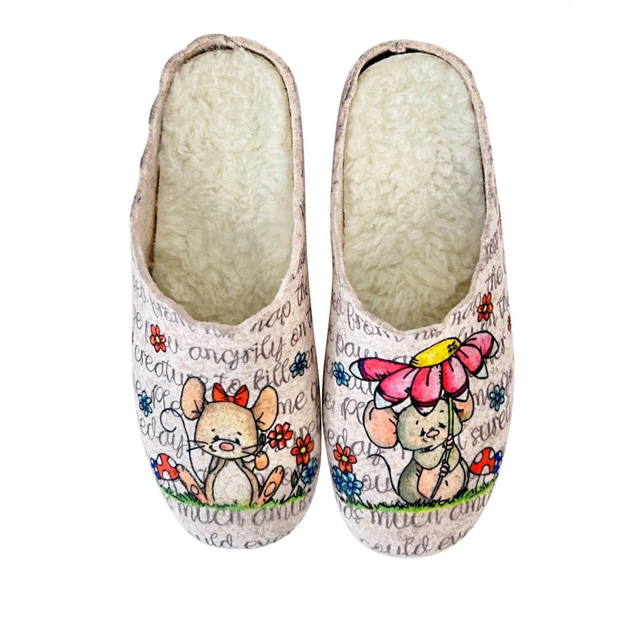 Ron White Lupin Mouse Slipper Oyster Slippers