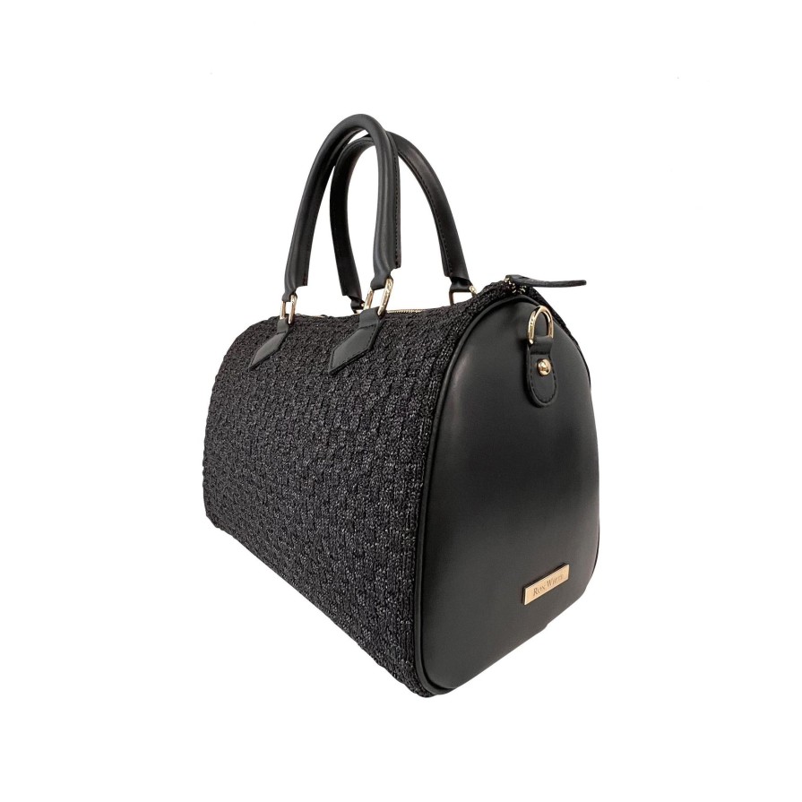 Ron White Farlin Raffia Onyx Handbags