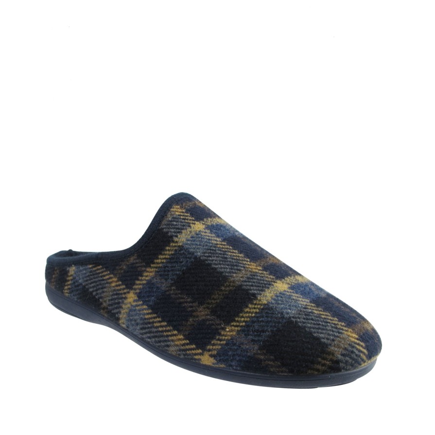 Ron White Elder Slipper Navy Slippers