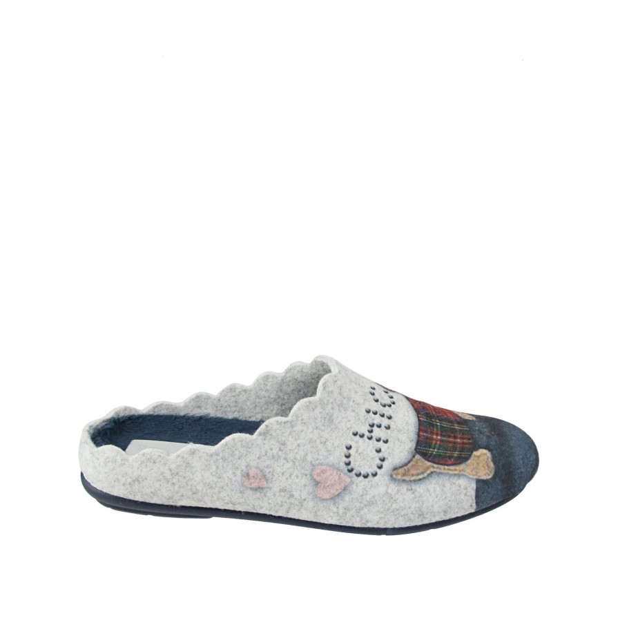 Ron White Lupin Dog Slipper Denim Slippers