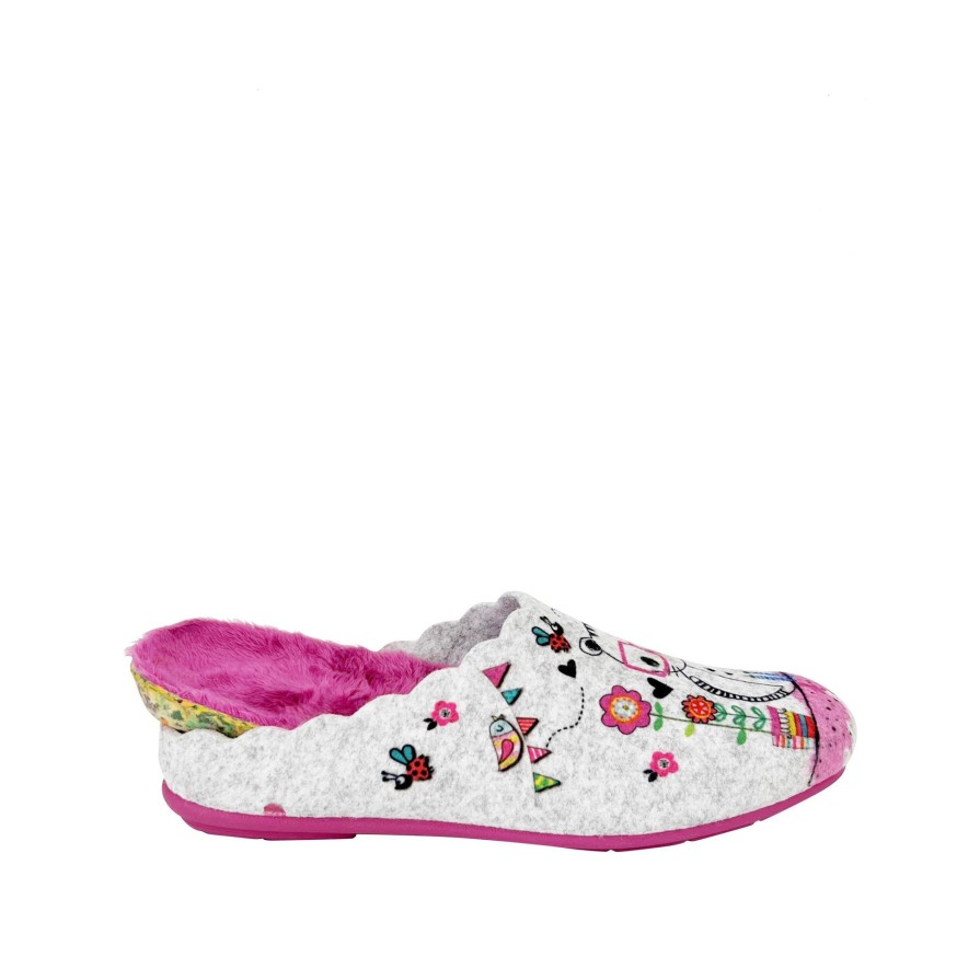 Ron White Lupin Cat Slipper Fuschia Slippers