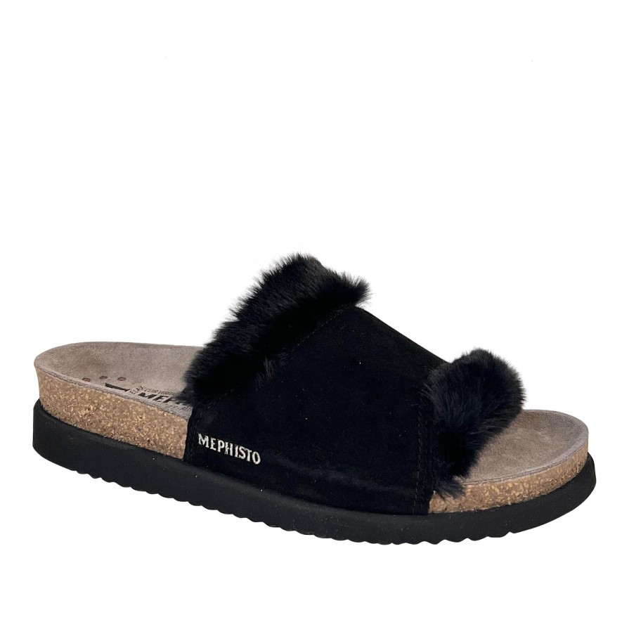 Ron White Hemeline By Mephisto Black Slippers