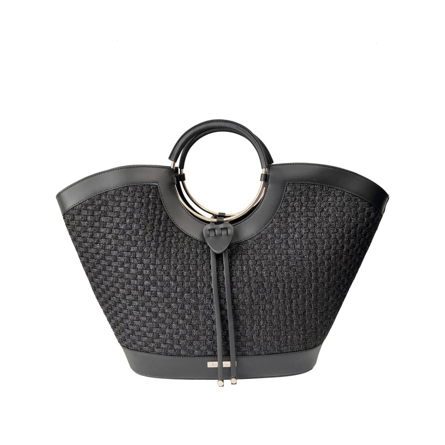 Ron White Faxton Raffia Onyx Handbags