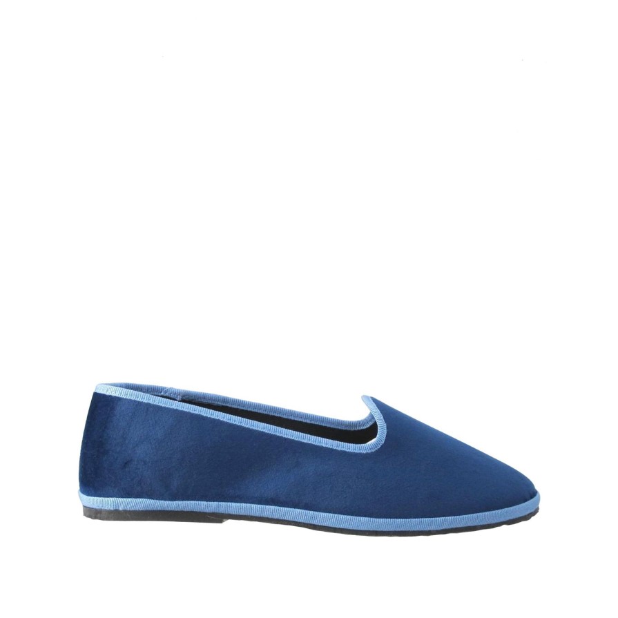 Ron White Magnolia Slipper Navy Slippers