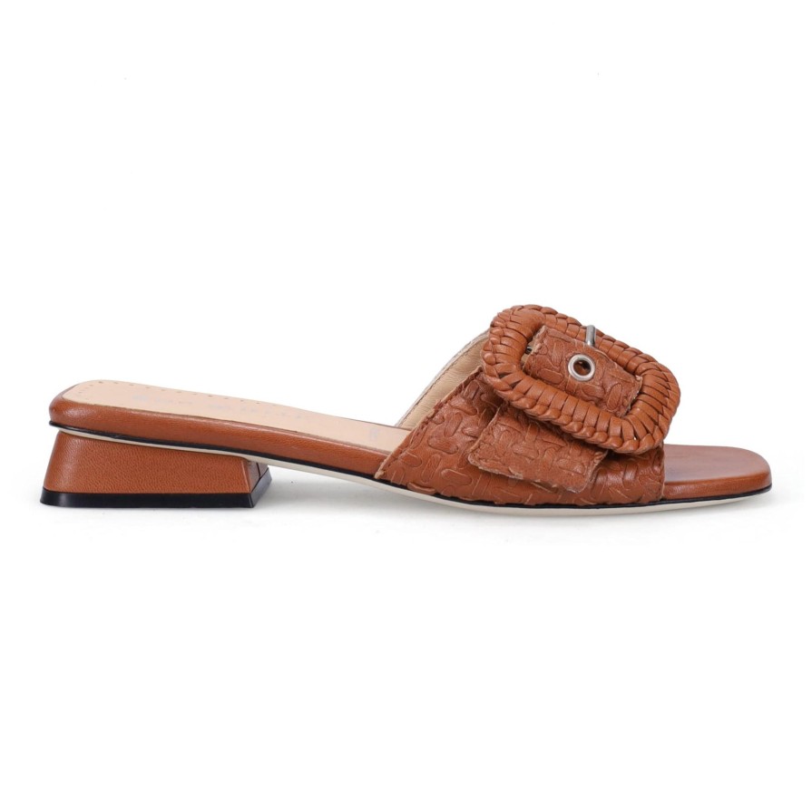 Ron White Benita Cognac Mules & Slides