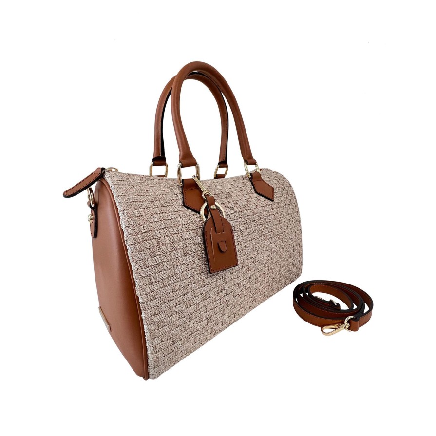 Ron White Farlin Raffia Cognac Handbags