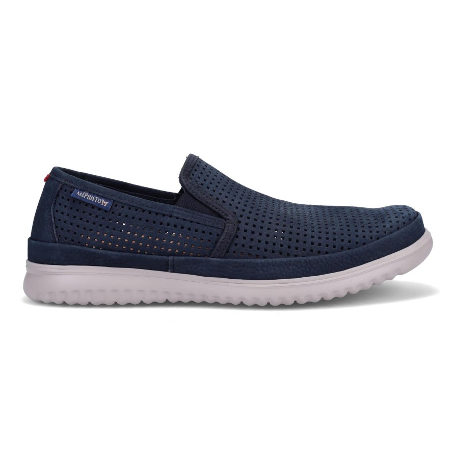 Ron White Tiago By Mephisto Navy Loafers & Slip-Ons