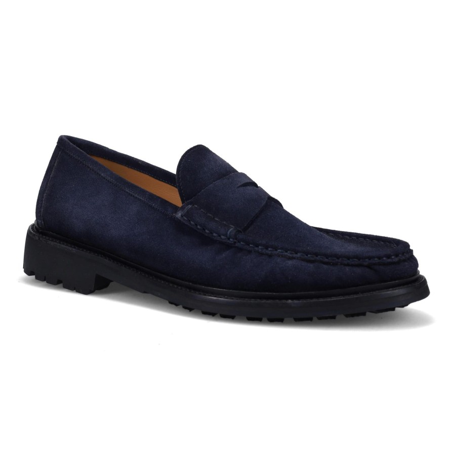 Ron White Haydon Navy Loafers & Slip-Ons