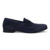 Ron White Kenneth Suede Navy Loafers & Slip-Ons