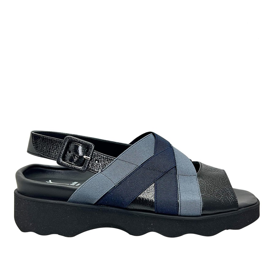 Ron White Uliva By Thierry Rabotin Black Navy Sandals