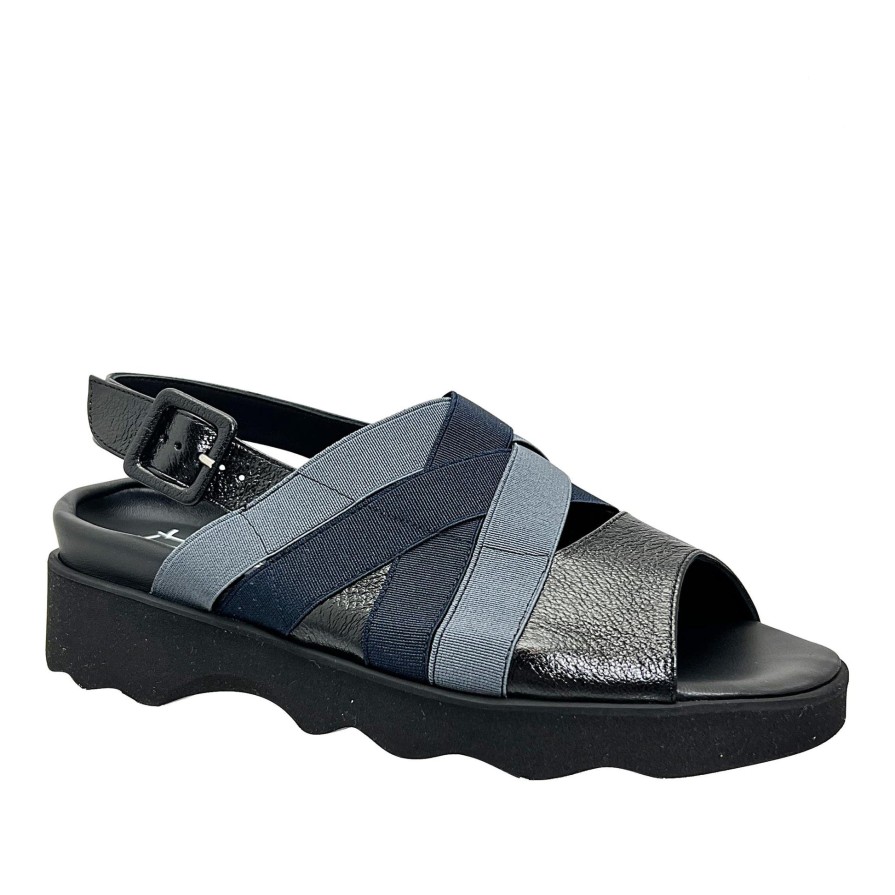 Ron White Uliva By Thierry Rabotin Black Navy Sandals