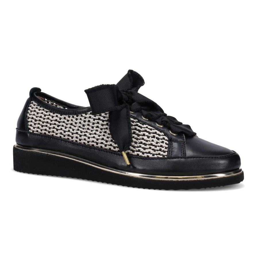 Ron White Novalee Raffia Onyx Sneakers